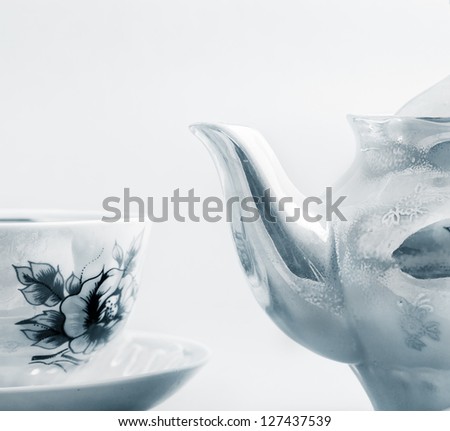 ceramic teapot and cup