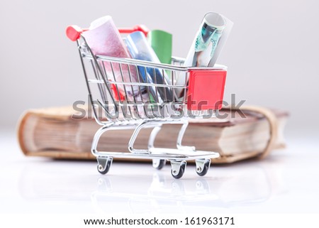 Pile of photos in shopping cart