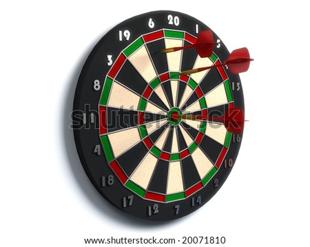 stock photo dart board and darts