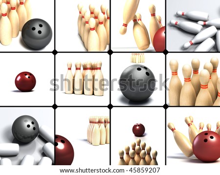 Bowling ball rolling towards pins