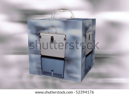 Solid Metal Case in cube