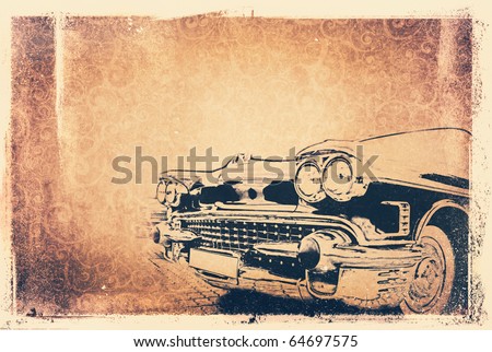 Vintage Stock  Auto Racing on Vintage Background With A Car Stock Photo 64697575   Shutterstock
