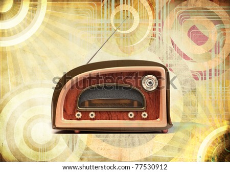 An abstract retro background with old radio