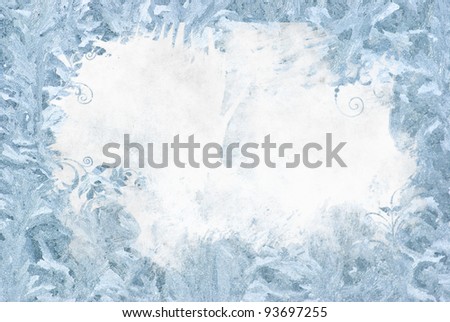 ice frame with aged textured background