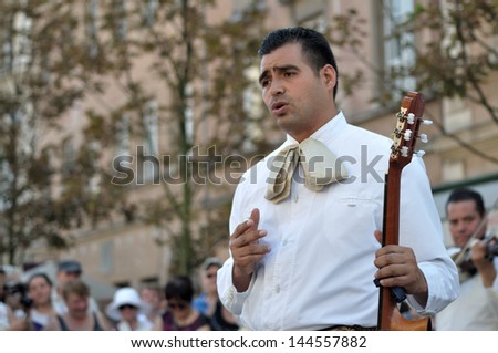 WARSAW - AUGUST 27: Mexican singer of folklore ensemble \