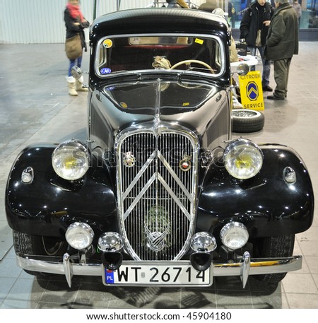 stock photo WARSAW JANUARY 24 Vintage Car Citroen Traction Avant in