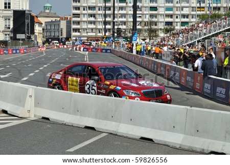 WARSAW - AUGUST 21: Racing car, at the Verva Street Race - on August 21, 2010 in Warsaw, Poland