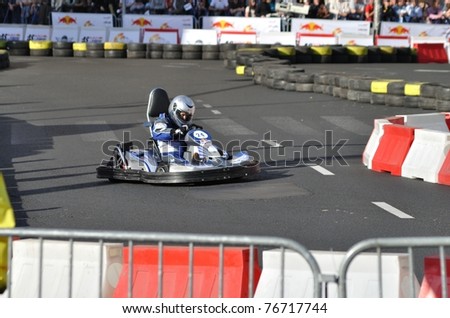 WARSAW - SEPTEMBER 4: An unidentified driver participates in the Red Bull As w Karcie\