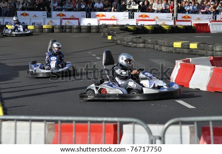 WARSAW - SEPTEMBER 4: Unidentified drivers participate in the Red Bull As w Karcie\