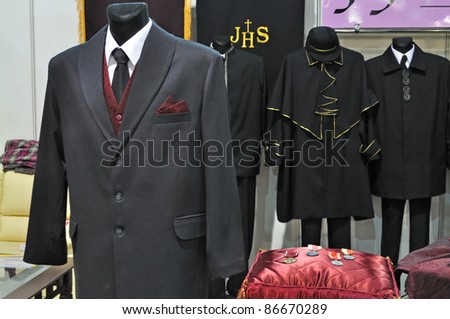 WARSAW - NOVEMBER 20: Uniforms for the funeral service at the exhibition of funeral industry \