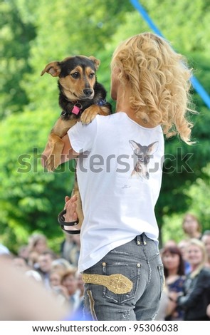 WARSAW - JUNE 26: Natalia Lesz (pop singer) promotes social shares for adoption of animals \