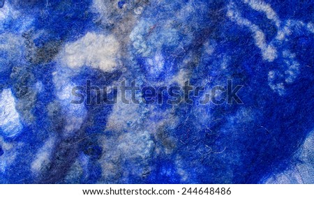 Blue fabric texture of wool .  Craft background