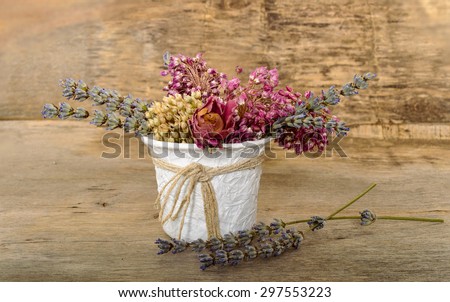 bouquet of dried flowers in the vase
