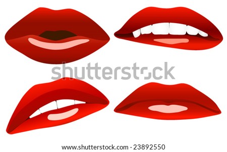 stock vector Beautiful sexy lips vector collection