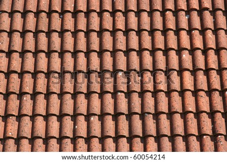 Red roof tile pattern photo.