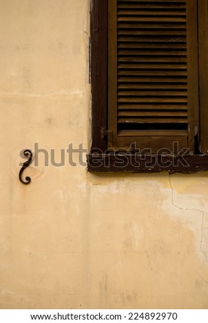 Abstract antique brown window shutter
