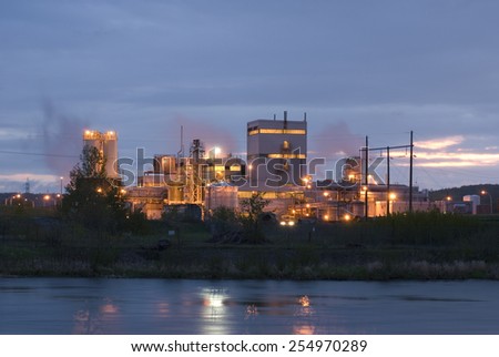 Industrial Exterior Buildings at Night