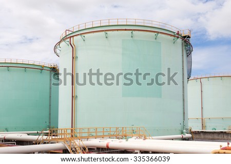 big Industrial oil tanks in a refinery