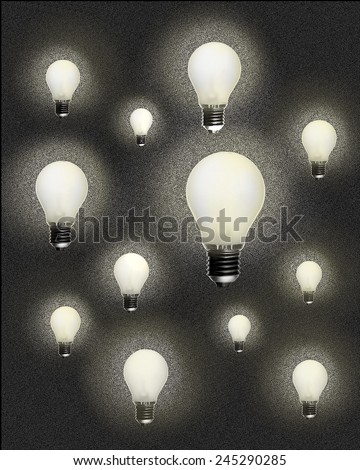 CONCEPTUAL LIGHT BULBS - A conceptual image of a group of light bulbs