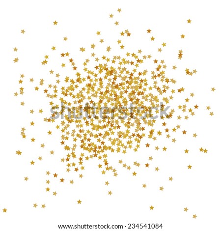 Star shape confetti scattered on white background