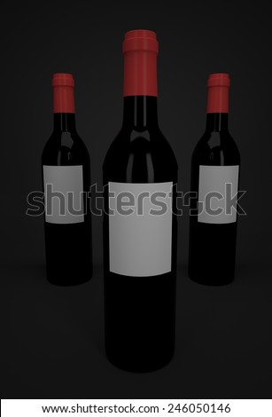 Wine Glass Bottles for Branding and Labeling. 3D realistic render