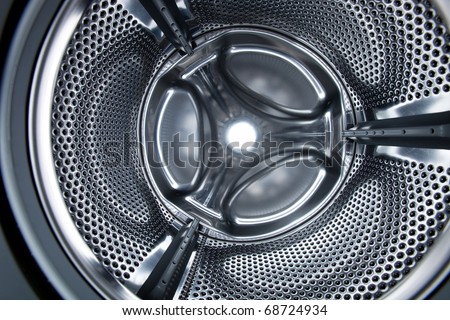 Inside view into a washing machine