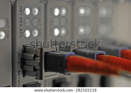 illustration of Data connections and lights colors removed from certain images to enhance them. Low aperture used to creat a low DOF and emphasis focus on connections
