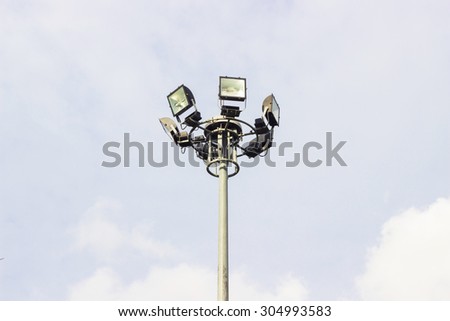 Lamp on road for lighting service people.