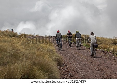 Group of people on bicycles