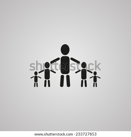 kids silhouette family vector illustration