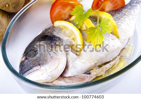 tray of baked fish
