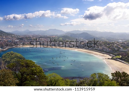 Shell Beach in San Sebastian, Basque Country, Spain