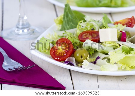 vegetable salad healthy and balanced diet, creative cuisine