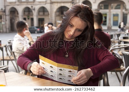 girl in the restaurant menu chart
