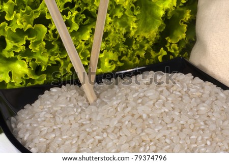 bowl of rice, natural ingredients in the kitchen