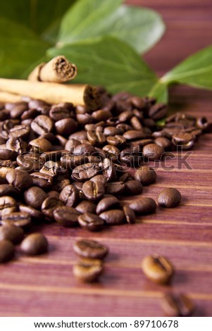 roasted coffee beans in the natural environment of the coffee industry
