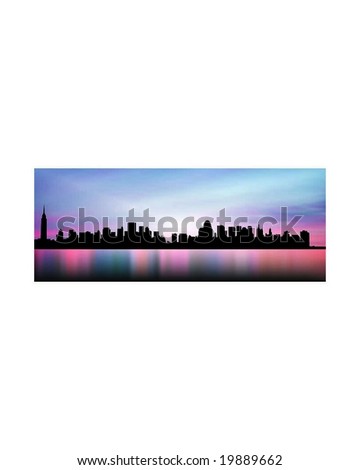 new york skyline silhouette vector. stock vector : New York