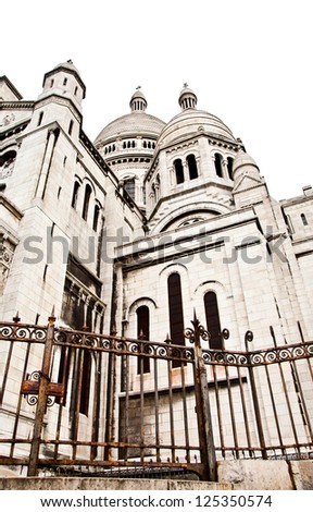 Detail of the Basilica of the Sacred Heart of Paris, commonly known as SacrÃ?Â?Ã?Â©-CÃ?Â??ur Basilica, dedicated to the Sacred Heart of Jesus, in Paris, France