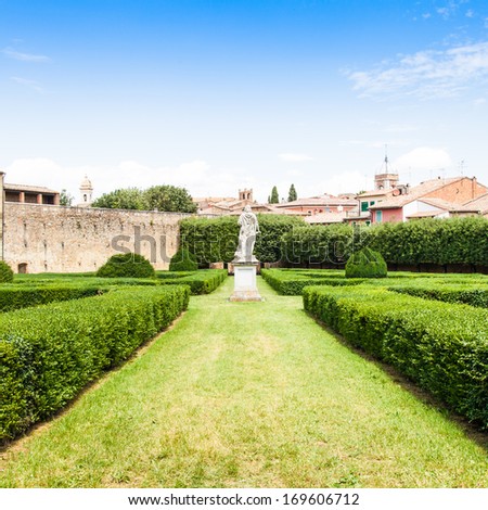 Italy, Tuscany region, San Quirico. Famous Italian garden of Orti Leonini