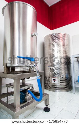Industrial detail of a small brewery dedicated to premium production of beer