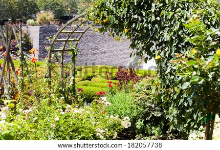 Wonderful garden maze during a sunny day