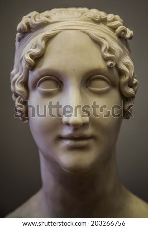 Classical feminine beauty rapresented on this marble old sculpture