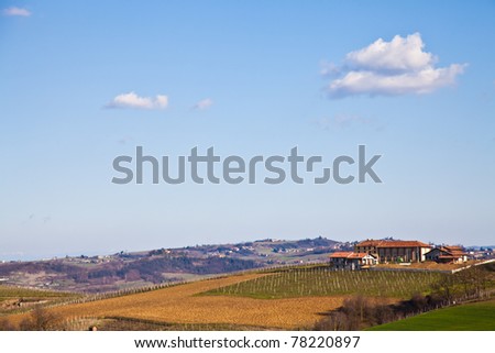 Charming Italian villa in Monferrato area (Piemonte region, north Italy) during spring season
