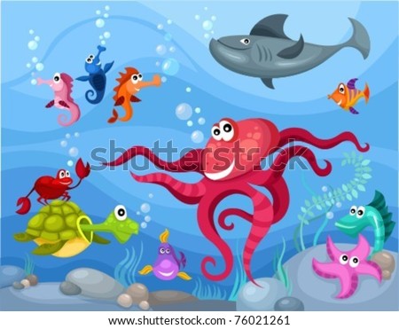 Sea Life Stock Vector 76021261 : Shutterstock