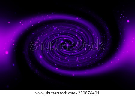 Spiral fractal violet galaxies on abstract background