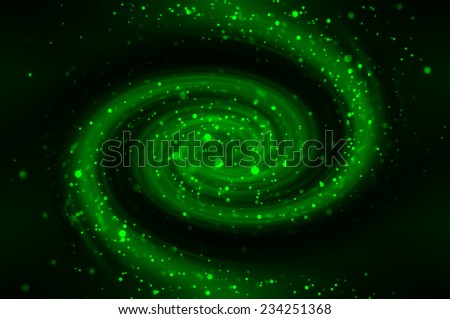 aÃ?Â�bstract geometrical green fractal background. Spiral galaxy