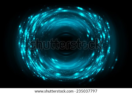 Abstract fractal blue background with crossing circles and ovals. disco lights background.