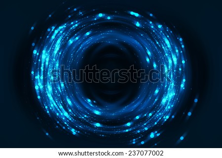 Abstract fractal blue background with crossing circles and ovals. disco lights background.