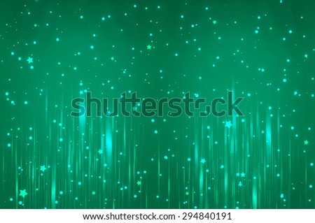 Green bright abstract background with stars