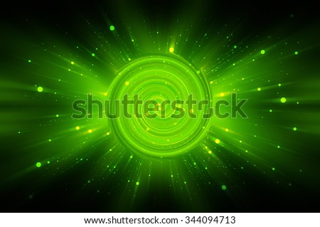 Abstract  green background spirals and galaxy